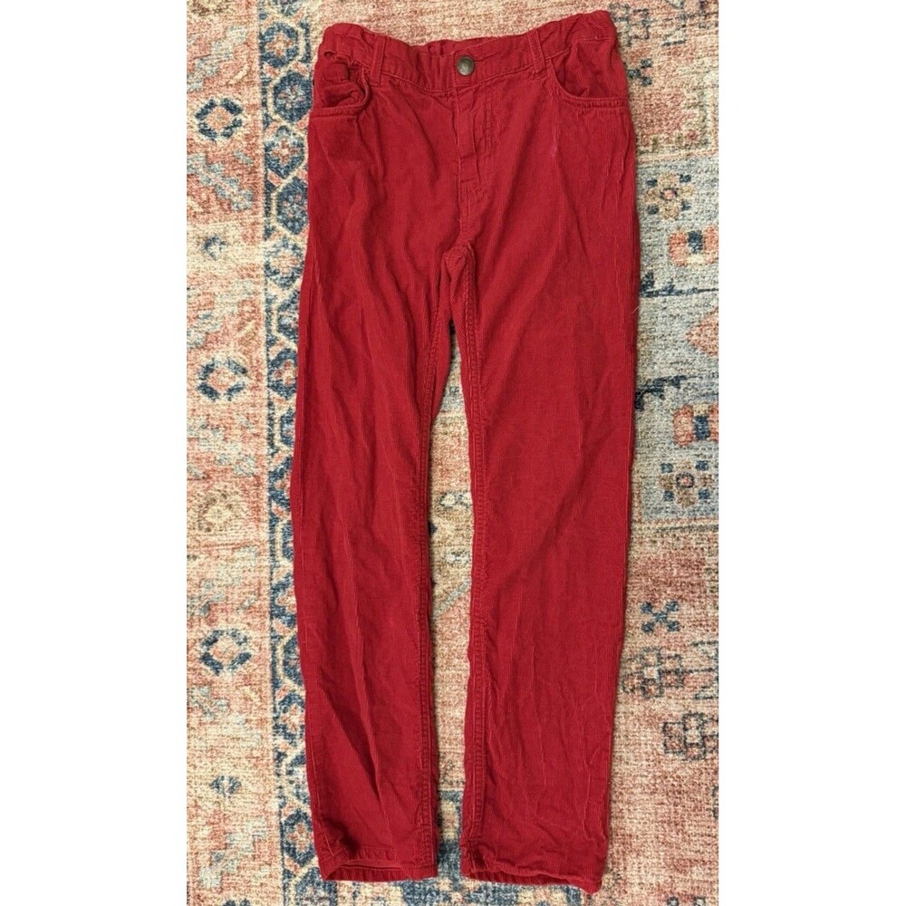 H&M Boys Red Corduroy Cotton Pants, Size 8-9 Years, Fall Christmas Pictures